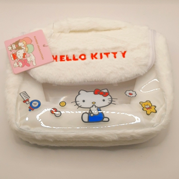 Sanrio HELLO KITTY Plush Clear Organizer Travel Storage Makeup Toiletries Bag - Picture 7 of 13